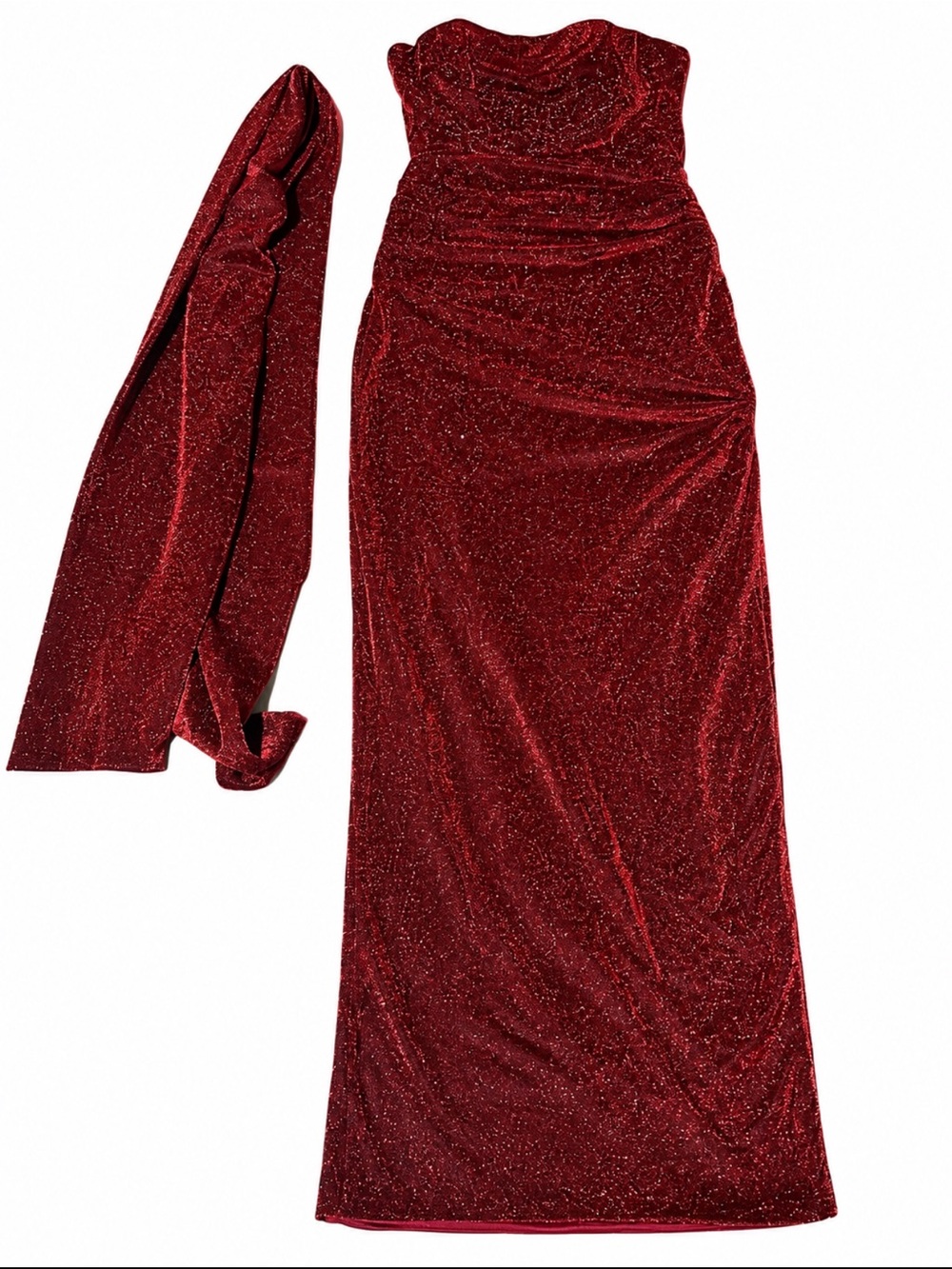 Formal + Dress Burgundy Glitter Maxi Dress NWT